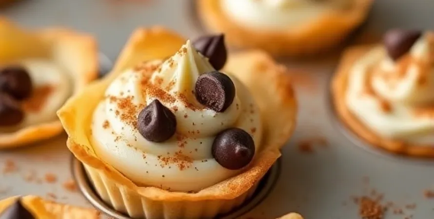 Mini cannoli cream cups