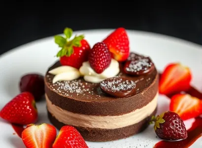 Gâteau aux fraises et au chocolat
