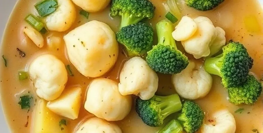 Potage de brocolis et chou-fleur vegan