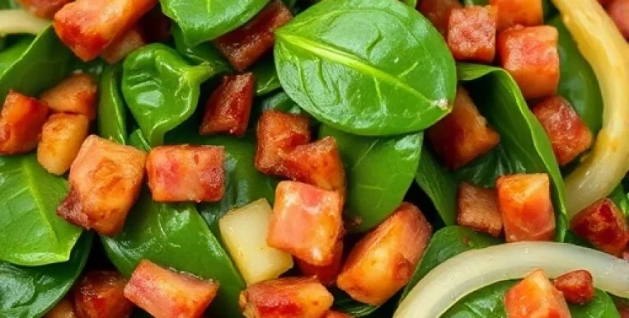 Epinards verts au bacon