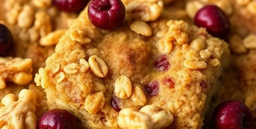 Flocons d'avoine au four aux cranberries