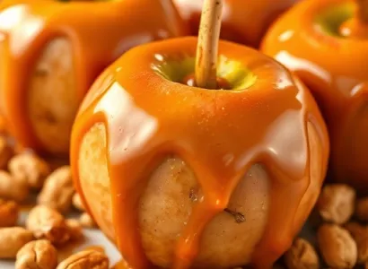 Pommes au caramel aux noix de peanut