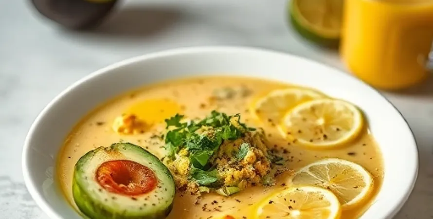 Soupe froide d'avocat et de concombre
