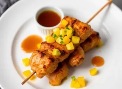 Brochettes de poulet au curry