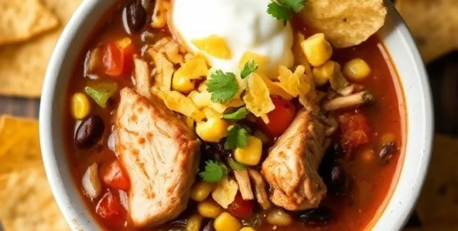 Soupe de poulet au taco