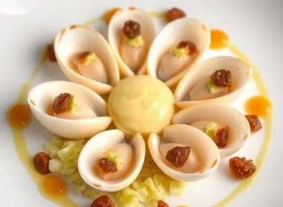 Coquilles Saint-Jacques à la cauliflore et sirop de balsamique