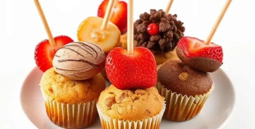 Brochettes de muffins mélangés