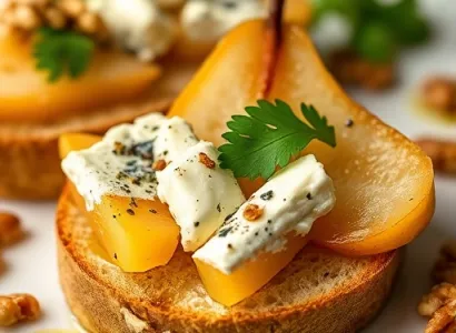 Bruschetta au fromage bleu et poires