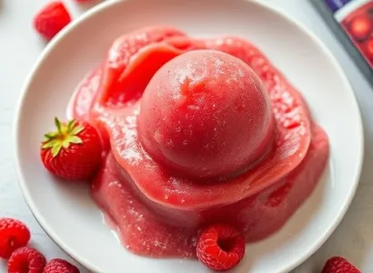 Sorbet aux framboises sans sucre