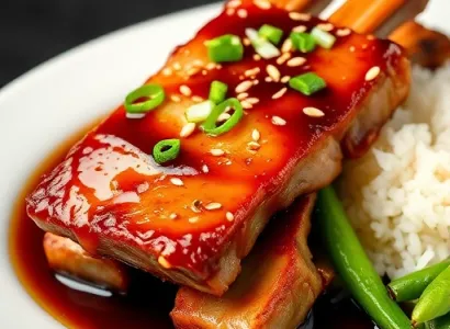 Côtes de porc au sesame et au soja