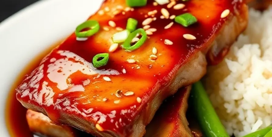 Côtes de porc au sesame et au soja