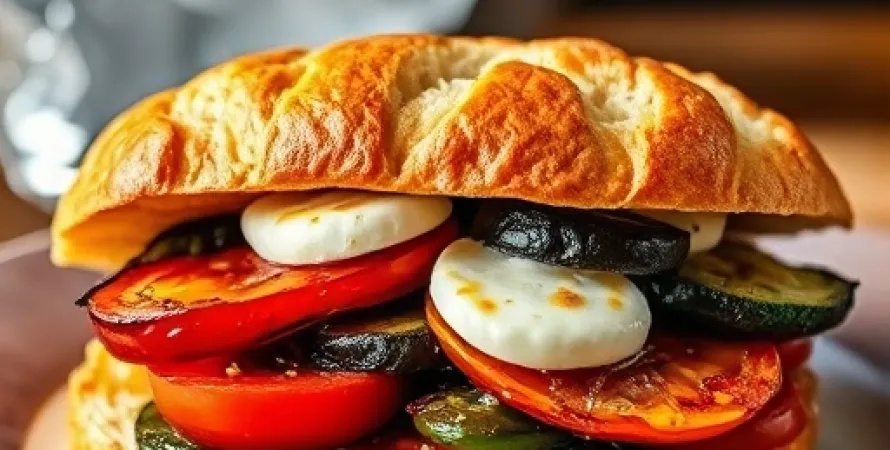 Sandwich aux légumes rôti