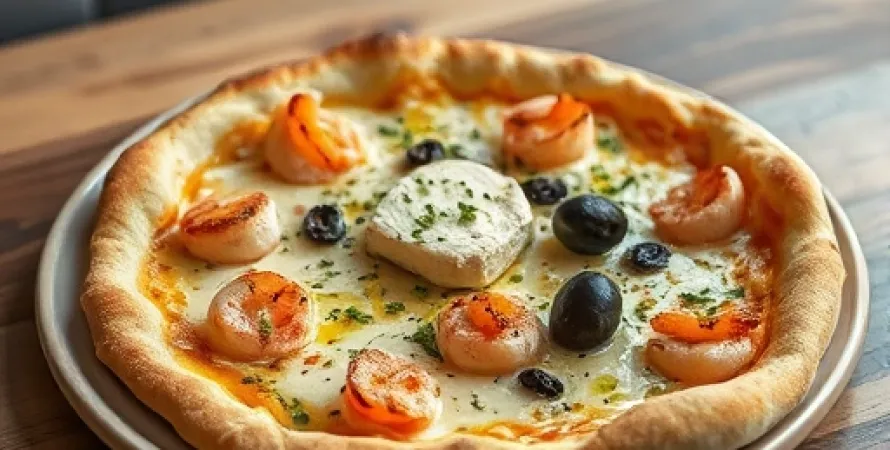 Pizza au saumon fumé et fromage de chèvre