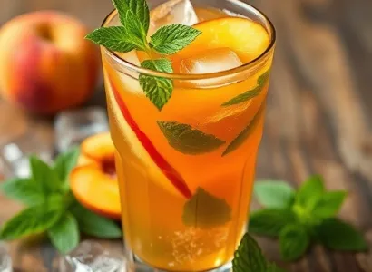 Thé glacé à la pêche