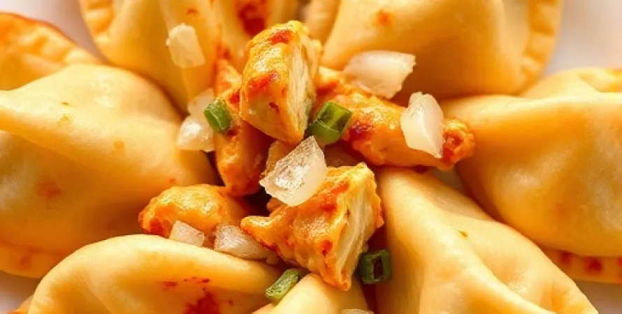 Wontons au poulet épicé