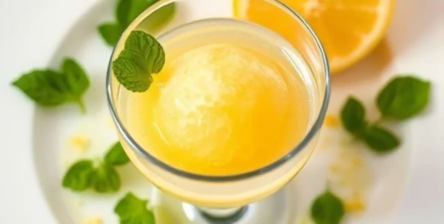 Sorbet au citron avec vodka et prosecco