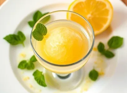 Sorbet au citron avec vodka et prosecco