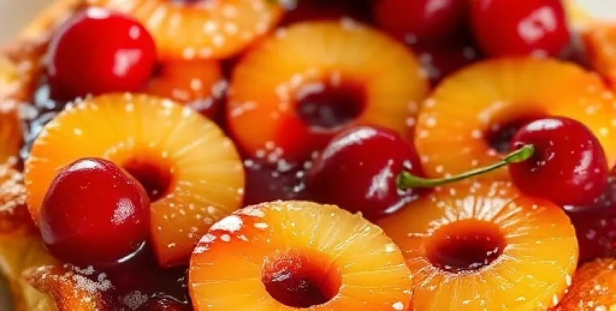 Croustade aux ananas et cerises