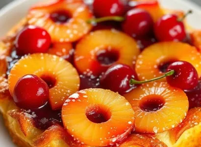 Croustade aux ananas et cerises