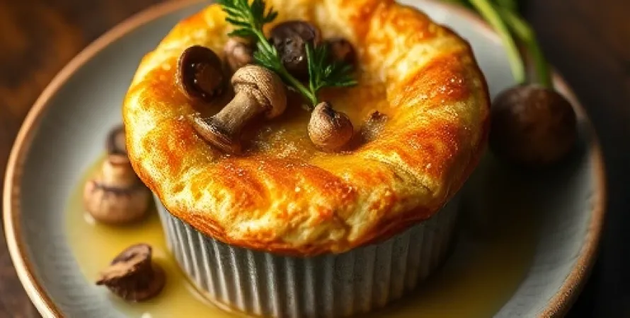 Soufflé d'épinards aux champignons