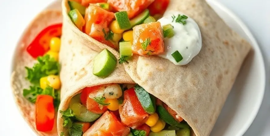 Salade de saumon en tortilla