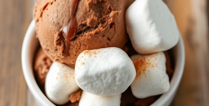 Glace au chocolat et marshmallow