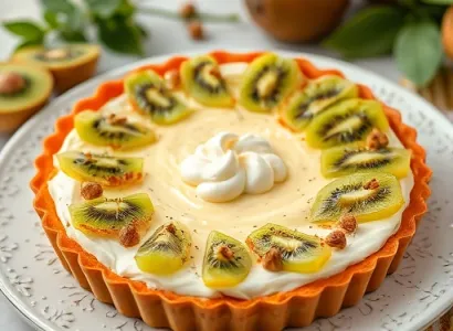 Tarte aux pistaches et kiwi