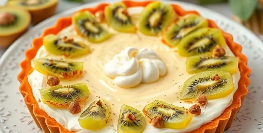 Tarte aux pistaches et kiwi