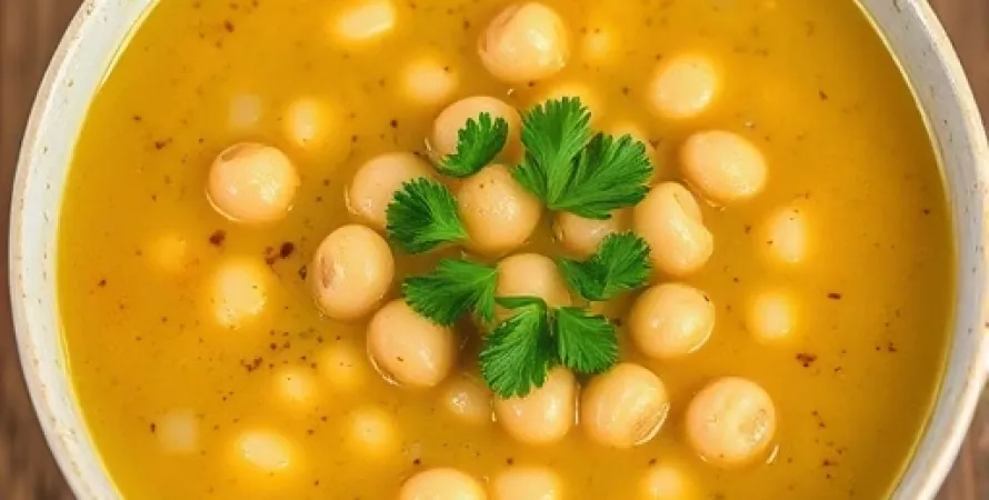 Soupe de fleurs de caillette et haricots
