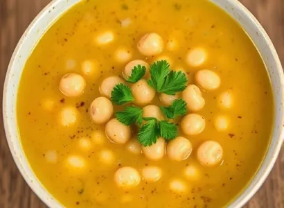 Soupe de fleurs de caillette et haricots