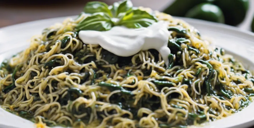 Vermicelles aux Poblano et Crème Légère