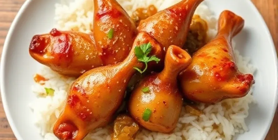 Ailes de poulet braisées au miel et soja