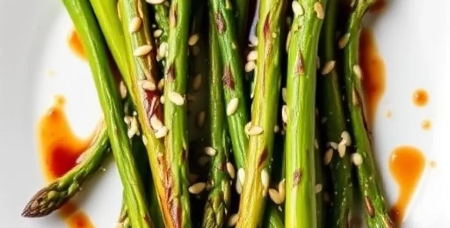 Asperges grillées au soja et sésame