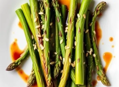 Asperges grillées au soja et sésame
