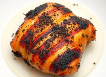 Poulet noir crépitant