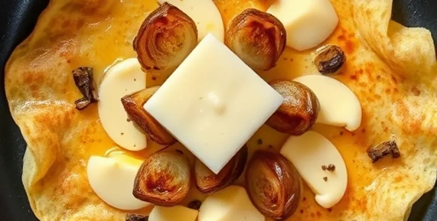Crêpes au fromage et oignon