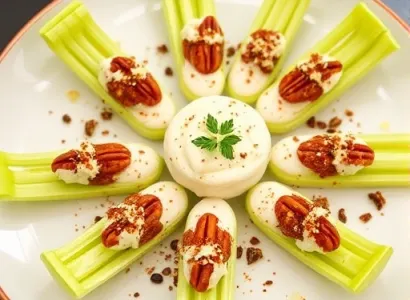 Bateaux de celery aux noix de pecan