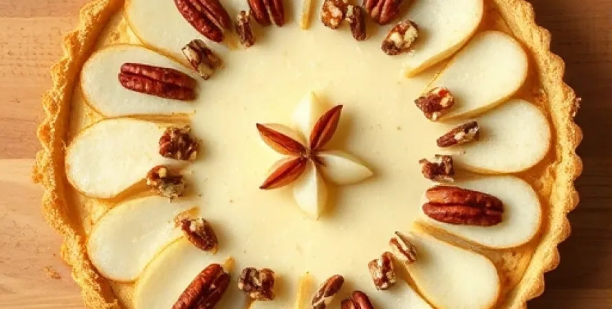 Tarte aux poires et noix de pecan