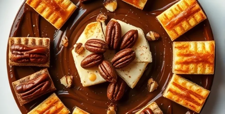 Barres croustillantes au chocolat et noix de pecan