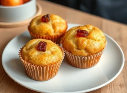 Muffins aux pommes et au raisin