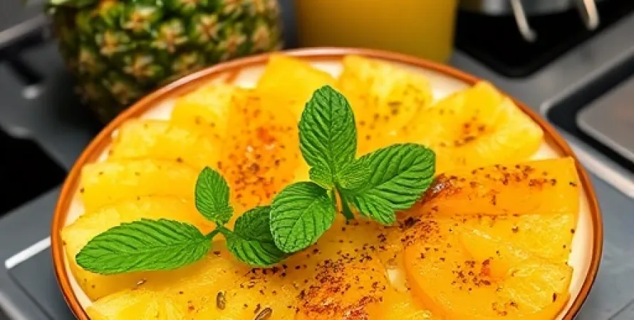 Confiture d'ananas et de menthe