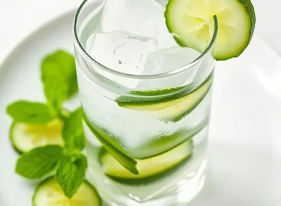 Sirop de concombre à la menthe et au basilic