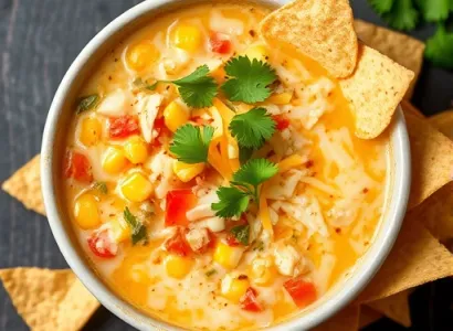 Soupe de tortillas blanches épicée