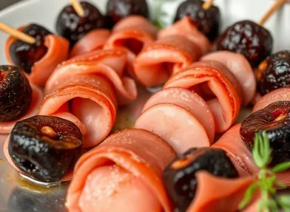 Rouleaux de prune et jambon