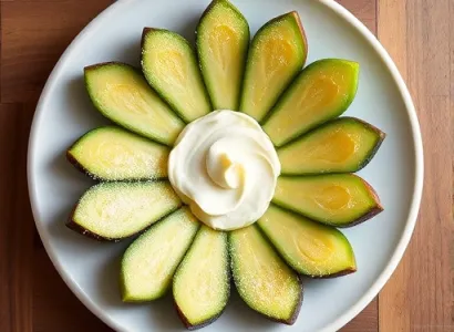Carrés d'avocat et crème fromage