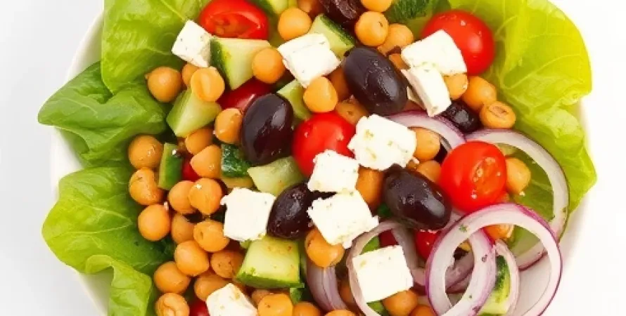 Salade de laitues romaines et légumes