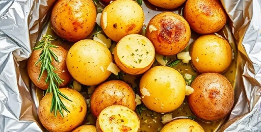 Pommes de terre au four en papillote