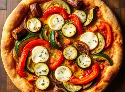 Pizza aux légumes rôtis