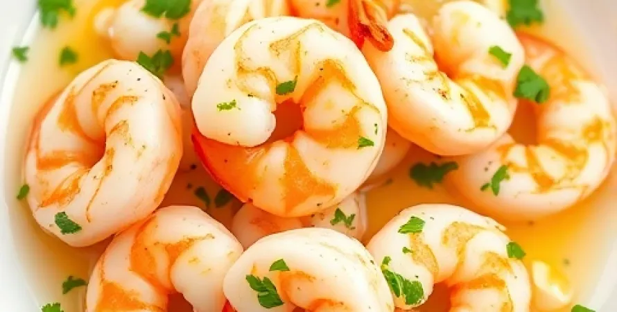 Crevettes sautées au garlic et vin blanc
