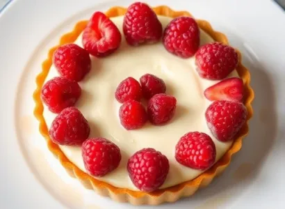 Tarte aux framboises et fromage